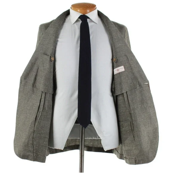 Luciano Barbera NWT Linen Blend Sport Coat Size 54 (44 US) In Moss Green